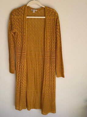 Moral Fiber Long Cardigan Womens Medium Open Front Lightweight Duster M